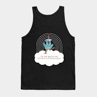 I'm Just Here for the Chickens and Shenanigans Crazy Chicken Tank Top